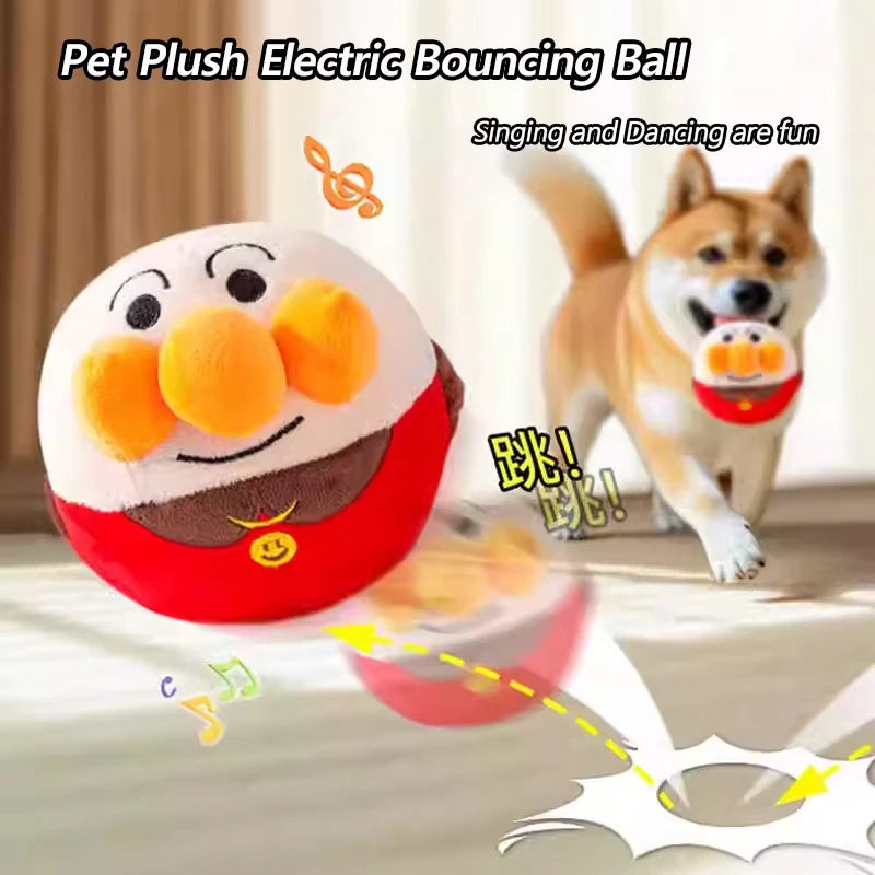 New Interactive Puzzle Electric Plush Jumping Ball Smart Sound Dog Toys USB Rechargeable Dog Training Toy Pet Bouncing Balls