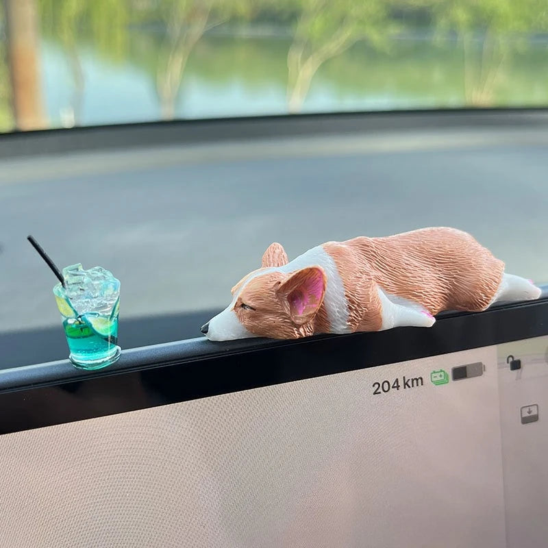 Car Dashboard Dog Toys Accessories Decorate Exquisite Mini Corgi Resin Doll Ornament Auto Interior Cute Puppy Gift Decorations