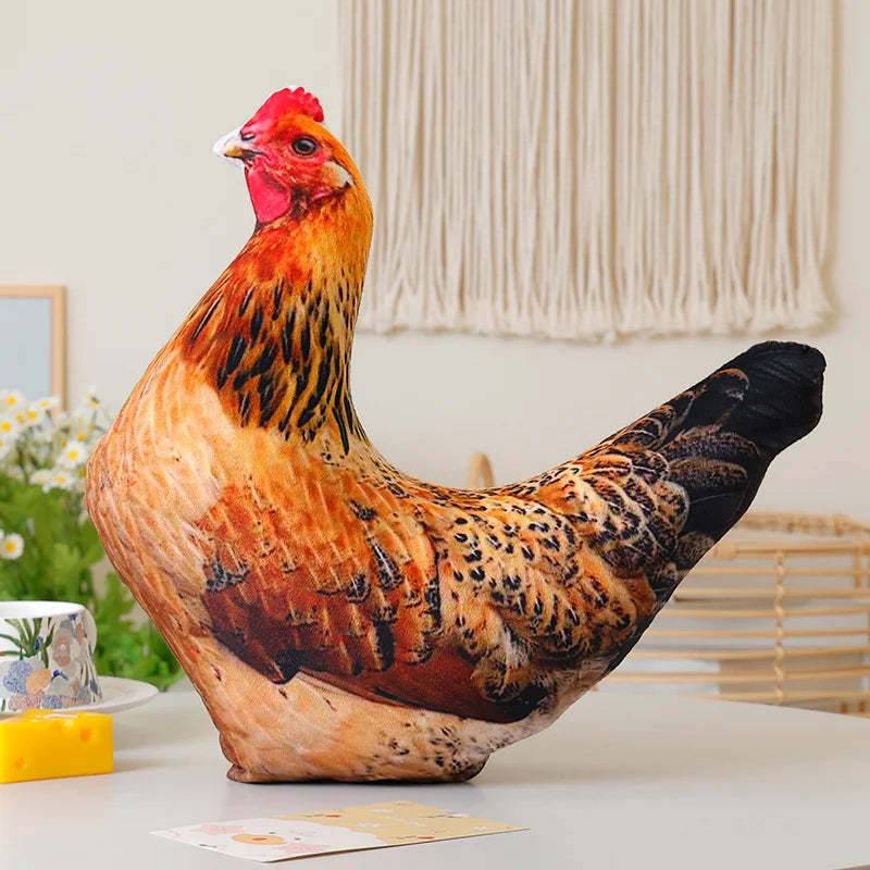 Real Life Colorful Printing Poultry Birds Plush Toys Steric Stuffed Goose Duck Rooster Pigeon Parrot Toys Prety Home Decor Gift