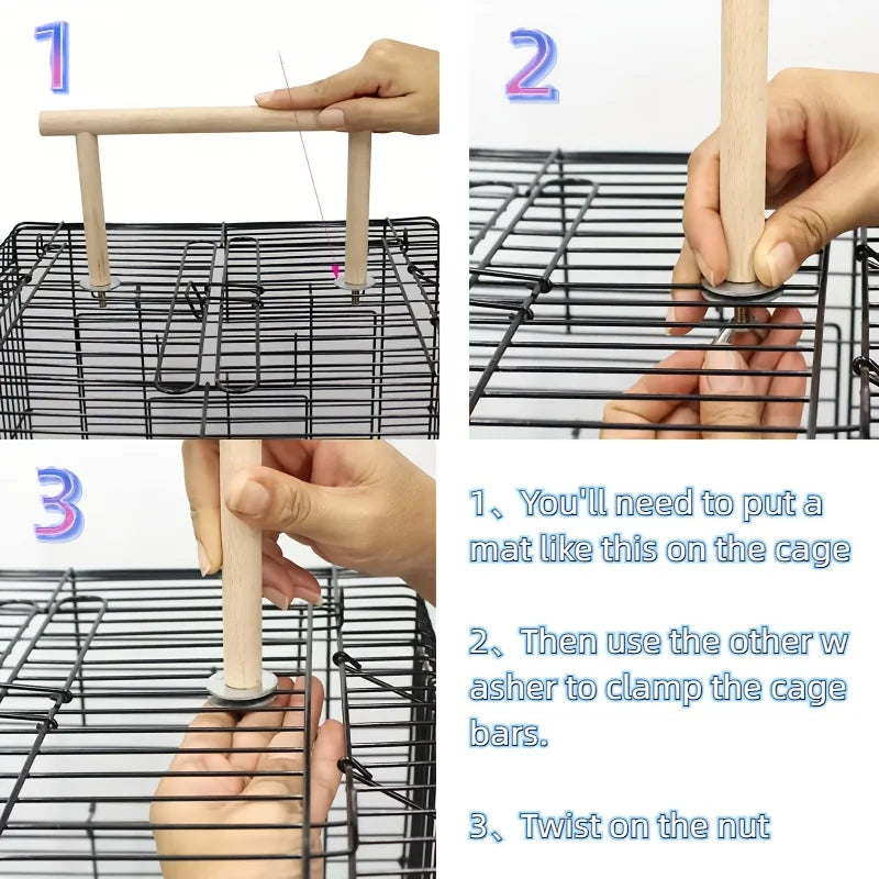 Durable Wooden Bird Perch Stand Parrot Toys For Standing Playing Bird Supplies