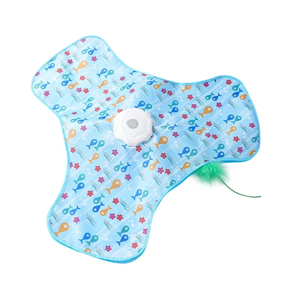 Smart Cat Toys Interactive Hide and Seek Cat Toy with Mouse Squeaky Motion Activated Moving Concealed Feathers Kitten Teaser Toy