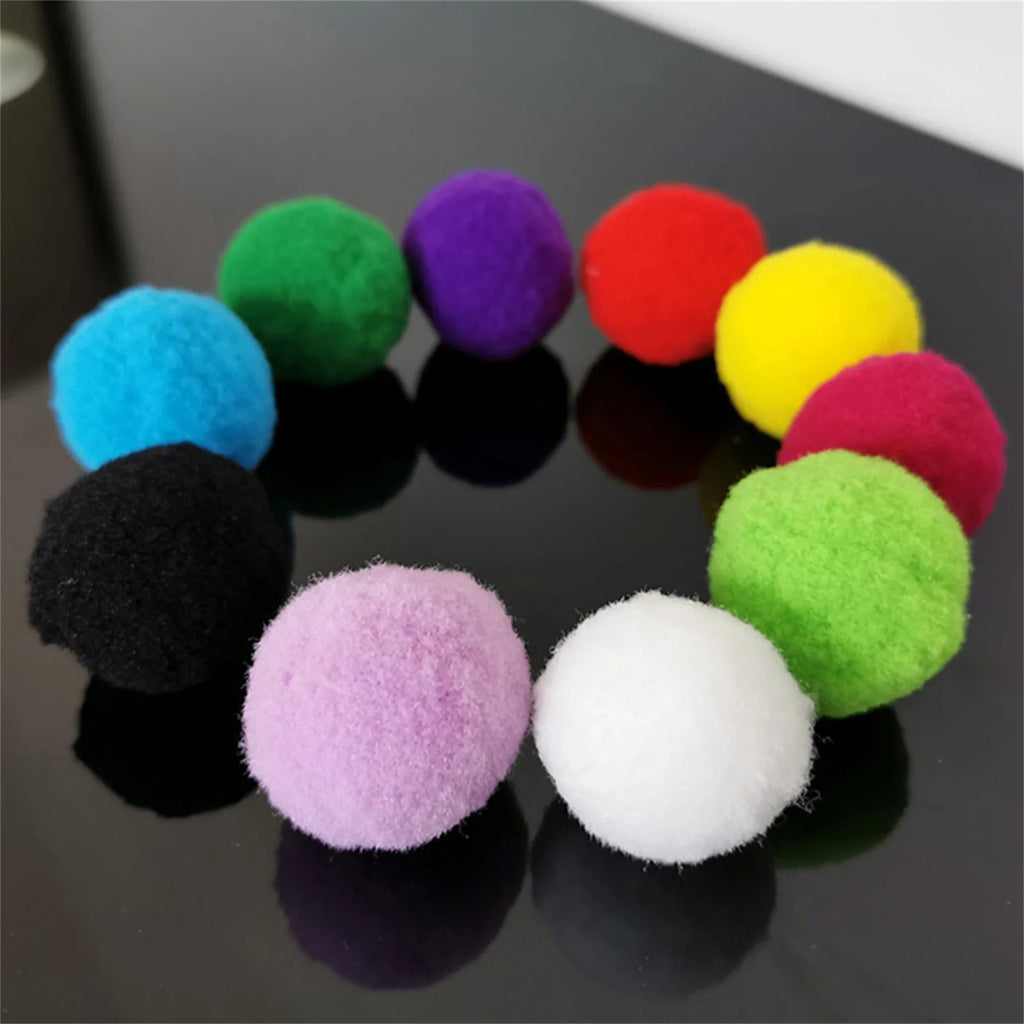 10/50/100 pcs Cute Funny Cat Toys Stretch Plush Ball Cat Toy Ball Creative Colorful Interactive Cat Pom Pom Cat Chew Toy