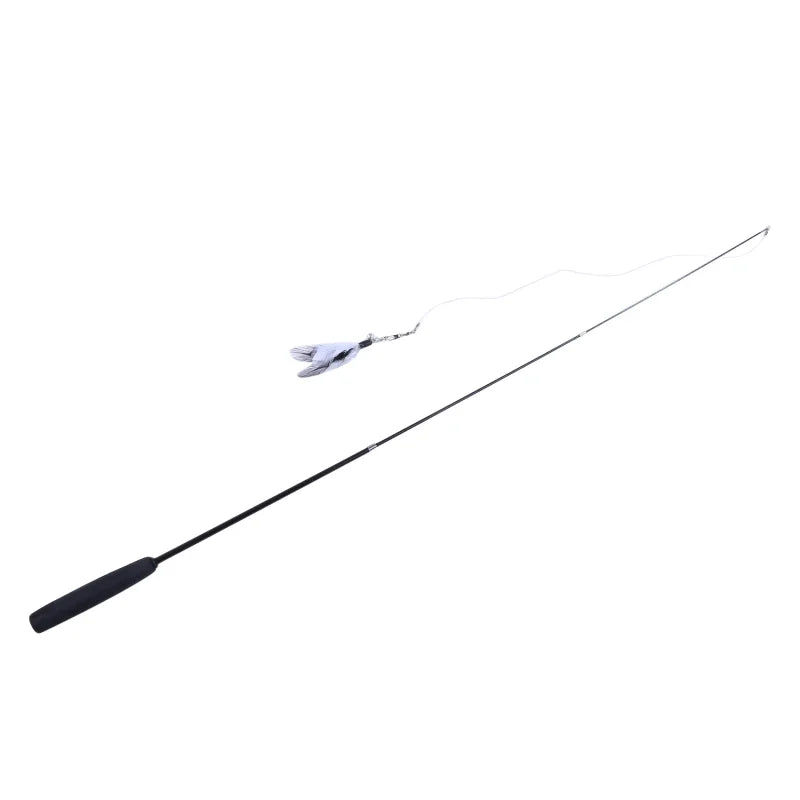 Pet Cat Toys Super Long Three Section Telescopic Rod Cat Teaser Stick Feather Replacement Head Cat Teaser Supplies New