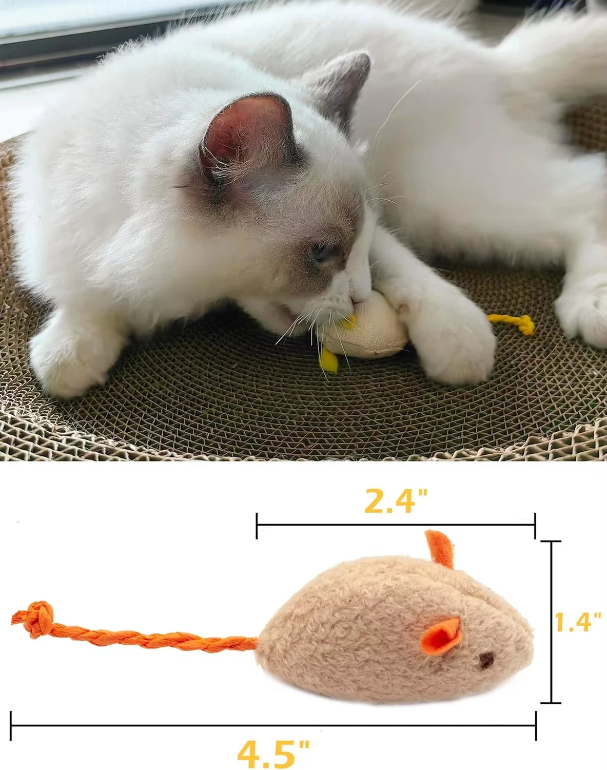 5pcs Rattle Cat Mouse Toys Also Prefilled Catnip Faux Fur Cat Mice Toys Interactive Cat Game Catnip Toys for Indoor Cats toy