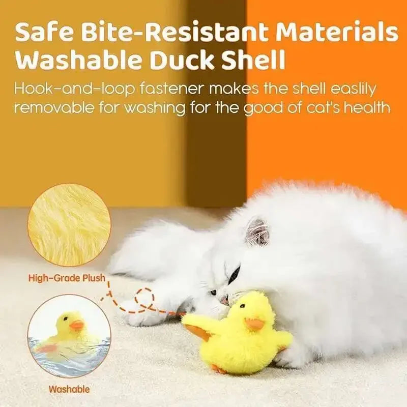 Flapping Duck Interactive Cat Toys Electric Bird Toys Washable Cat Plush Toy with Vibration Sensor Sound Cats Game Kitten