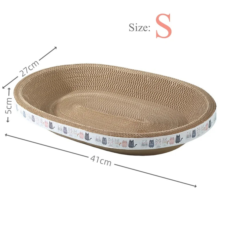 Cat Scratching Board Kitten Scratch Guards Claw Scraper Pads Toys Oval Corrugated Paper Nest Protect Furniture Cat Accessories
