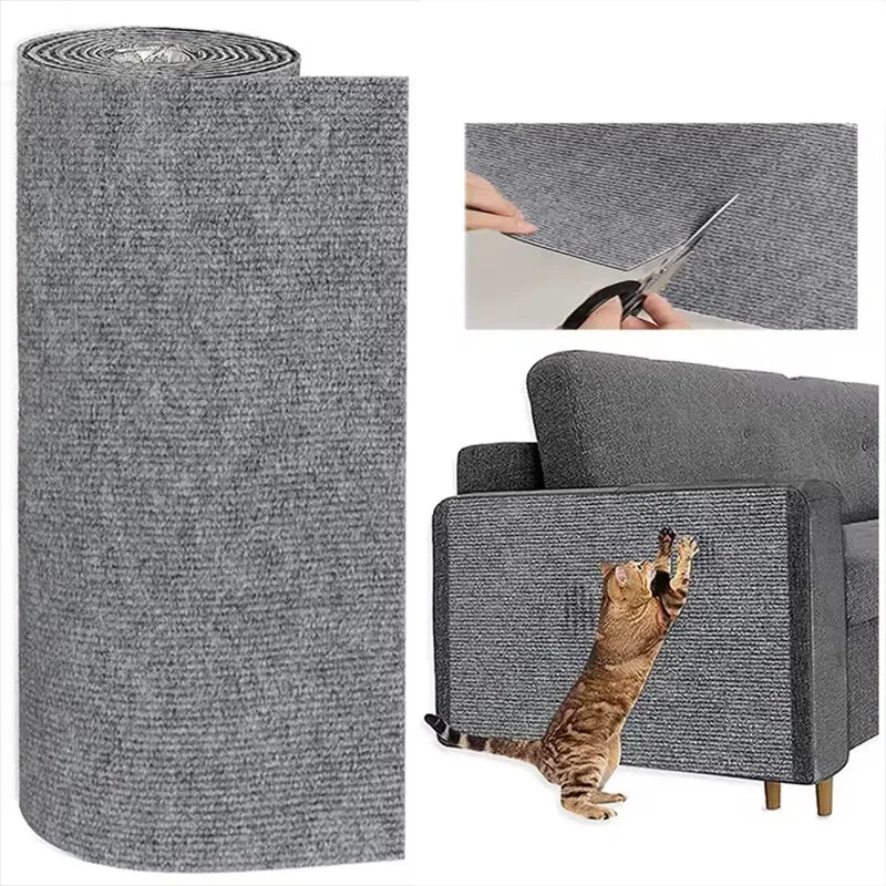 Trimmable Cat Scratcher Sofa DIY Cat Scratching Mat Cats Scratcher Pad Board Protection Self-adhesive Carpet Cat Accessories