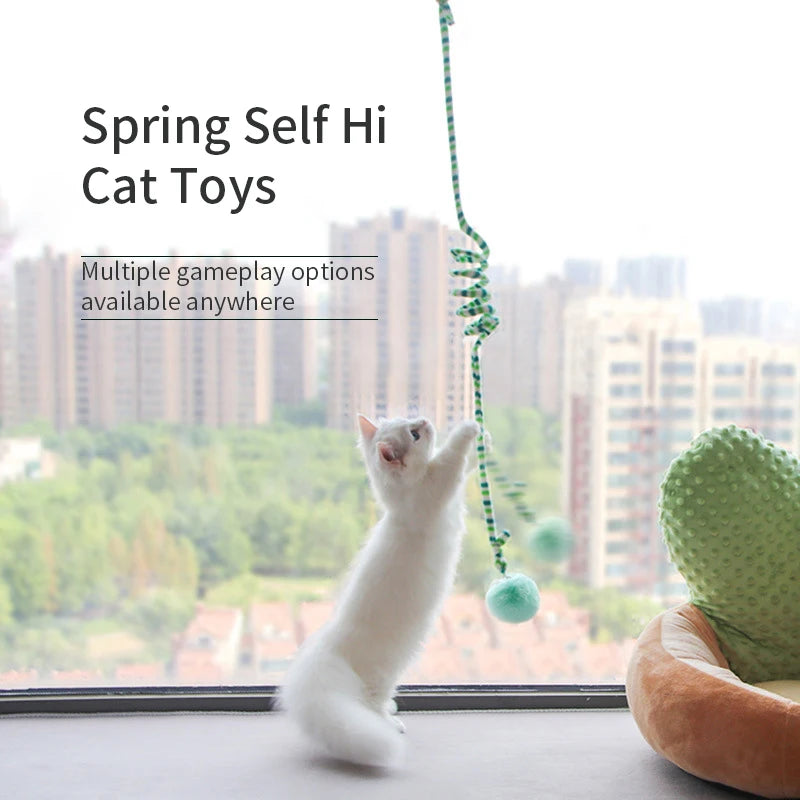 Interactive Cat Hanging Toy Simulation Cat Toy Funny Self-hey Interactive Toy for Kitten Playing Teaser Wand Toy Cat with bell