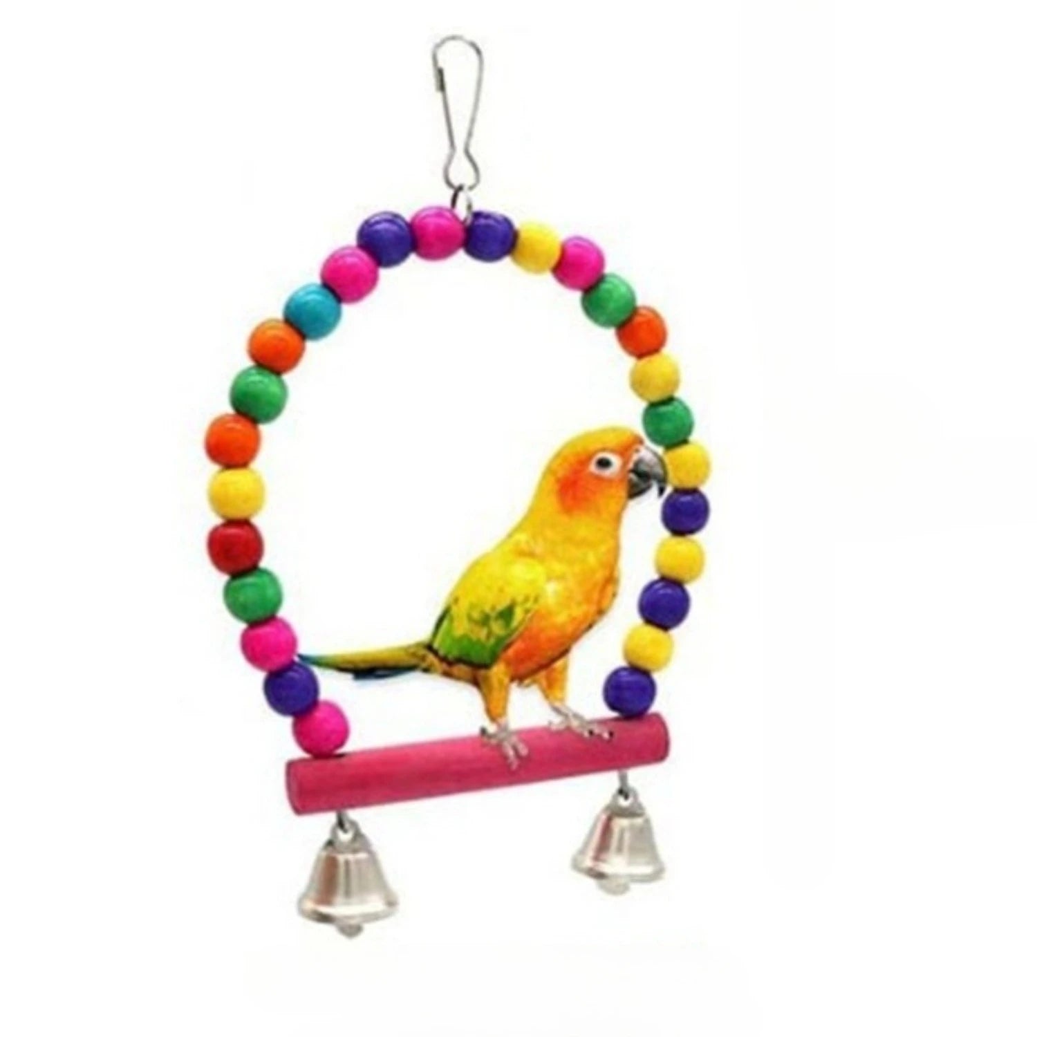 Bird and Parrot Toys Swing BirdCage Decoration Mirror Staircase Wind ChimesBird Accessories Toys for Birds juguetes para pájaros
