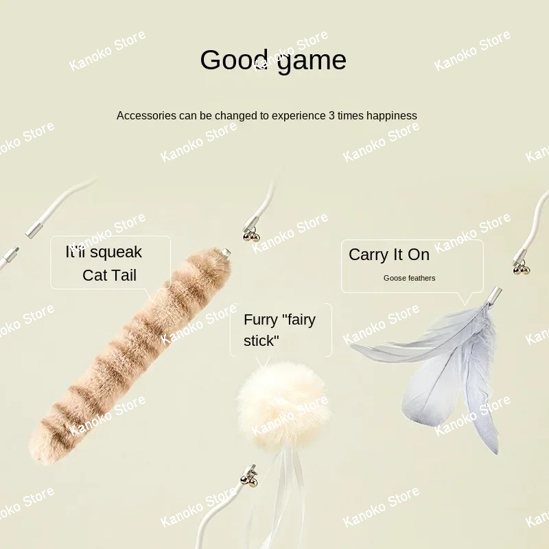 PETKIT Cat Stick Cat Toys Bite Resistant Toys Cat Set Cat Accessories  Material Is Tough Not Easy To Break Cat Interactive Toy