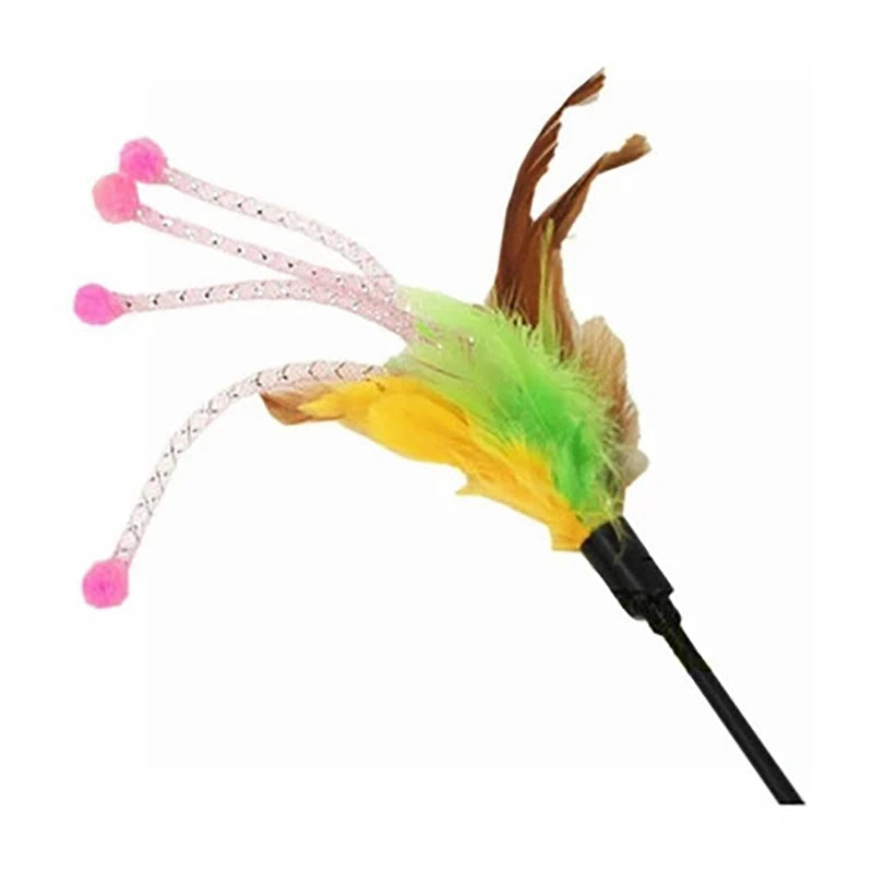 1/2pcs Funny Cat Stick Flower Bud Feather Sticks Cats Chaser Interactive Toys Fishing Rod Cat Toy Cat Accessories Pet Supplies