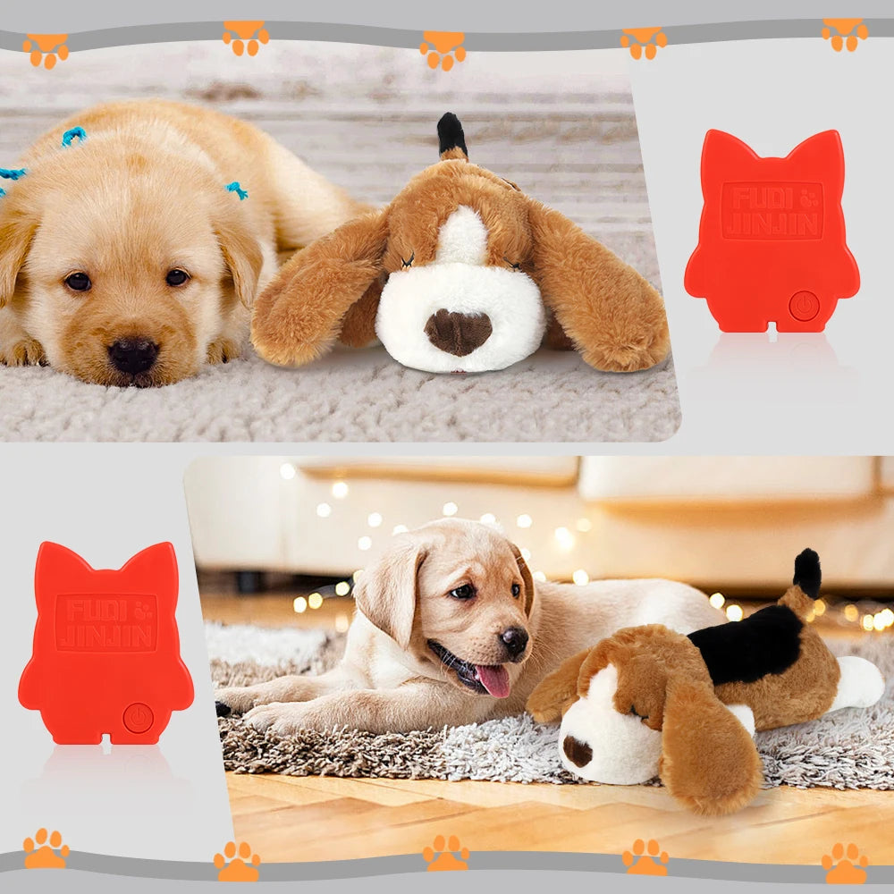 Puppy toys with heartbeat dog toys, pet separation stress soft plush relief and calming sleep partner behavior aid toys