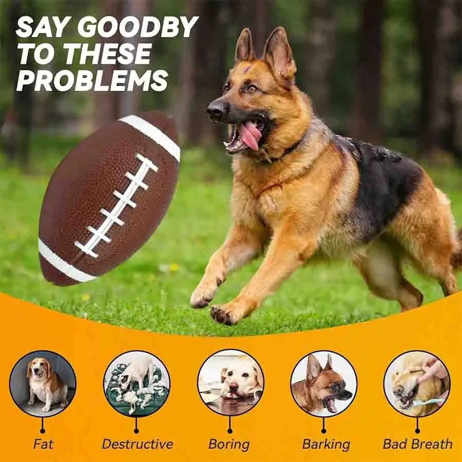 6.7" Inflated Balls for Dogs, Durable Dog Football Toys for Aggressive Chewers, Large Rugby Balls, Floating Dog Toys JXB