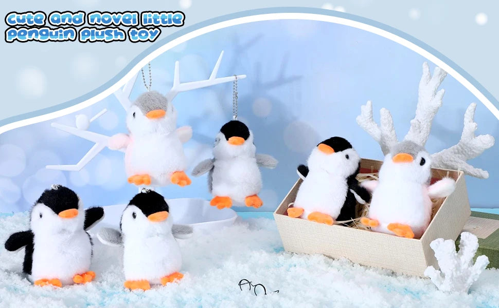 9-96Pcs Mini Stuffed Animal Penguin Plush Hanging Penguin Toys Small Penguin Keychain Valentine Stocking Stuffs Birthday Gifts