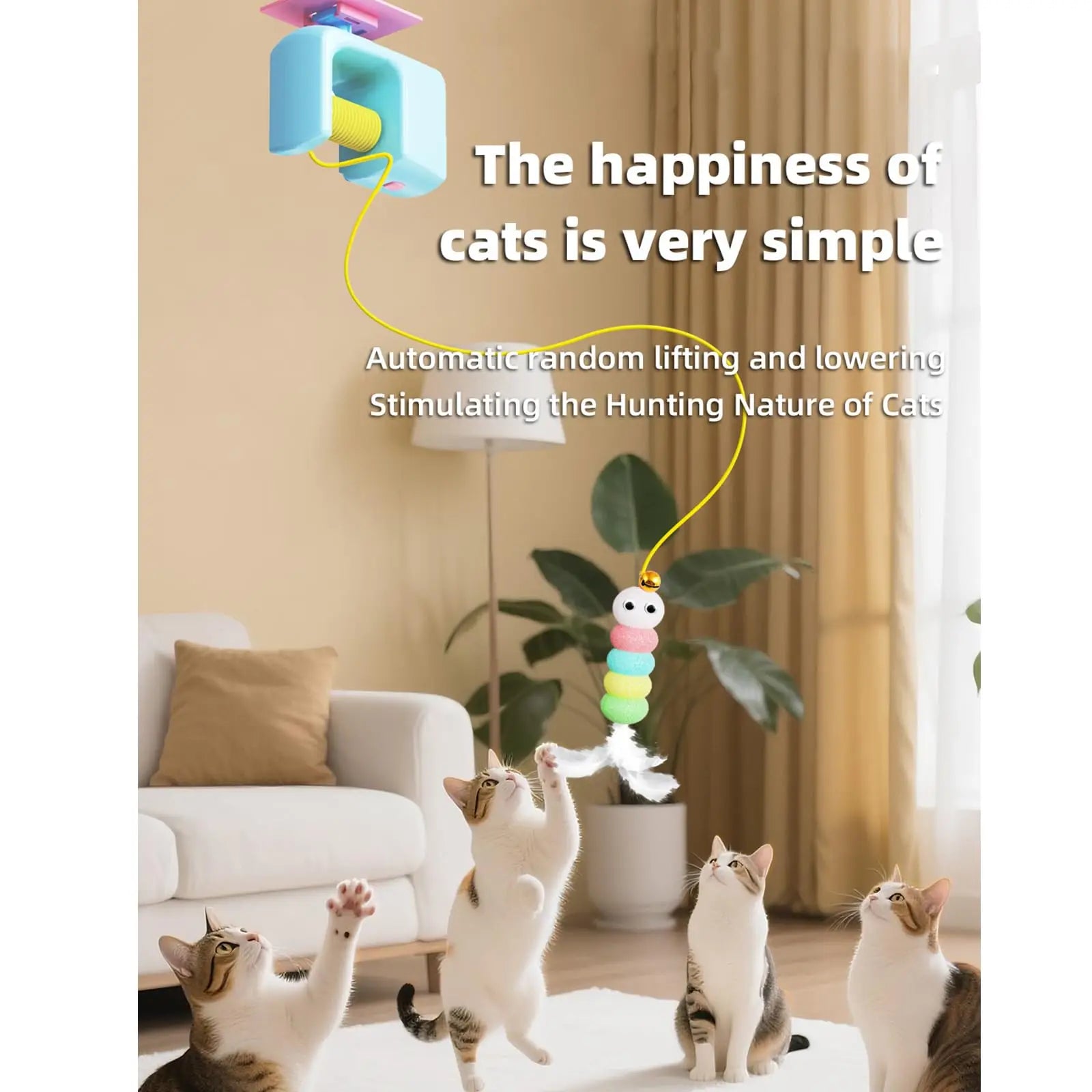 Caterpillar and Flying Bird Suitable for Self-playing Pet Chasing Toys Interactive Cat Toys for Indoor Cats Hanging Automatic