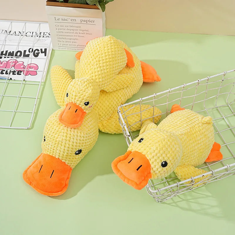 Dog Toys Plush Companion Sleeping Duck  for Small Large Dogs Bite Resistant Teeth Grinding Sound Relief Duck  Toy
