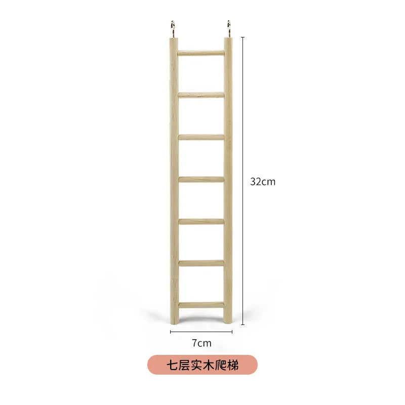 1PC Birds Toy Wooden Ladders Swing Scratcher Perch Climbing 3/4/5/6 Ladder Bird Cage Hamsters Parrot Toys Hanging Pet Supplies
