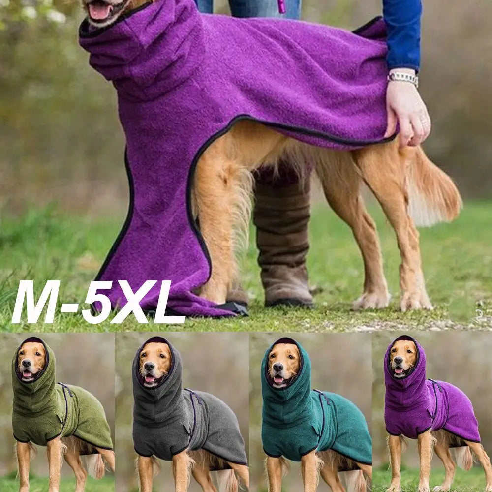 Dog Bathrobe Pet Drying Coat Clothes Microfiber Absorbent Beach Towel for Large Medium Small Dogs Cats Fast Dry Dog Accessories