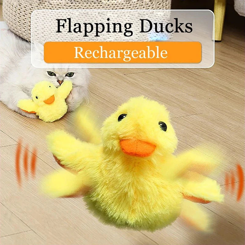 Smart Flapping Duck Cat Toys Interactive Electric Bird Toys Washable Cat Plush Toys with Vibration Sensor Cats Game Toys Kitten