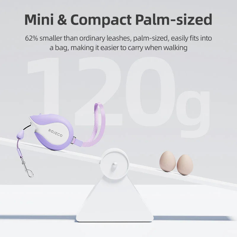 ROJECO Mini Automatic Retractable Dog Leash 3M Extendable Rope Dog Lead For Outdoor Walking Dogs Roulette Leash Dog Accessories