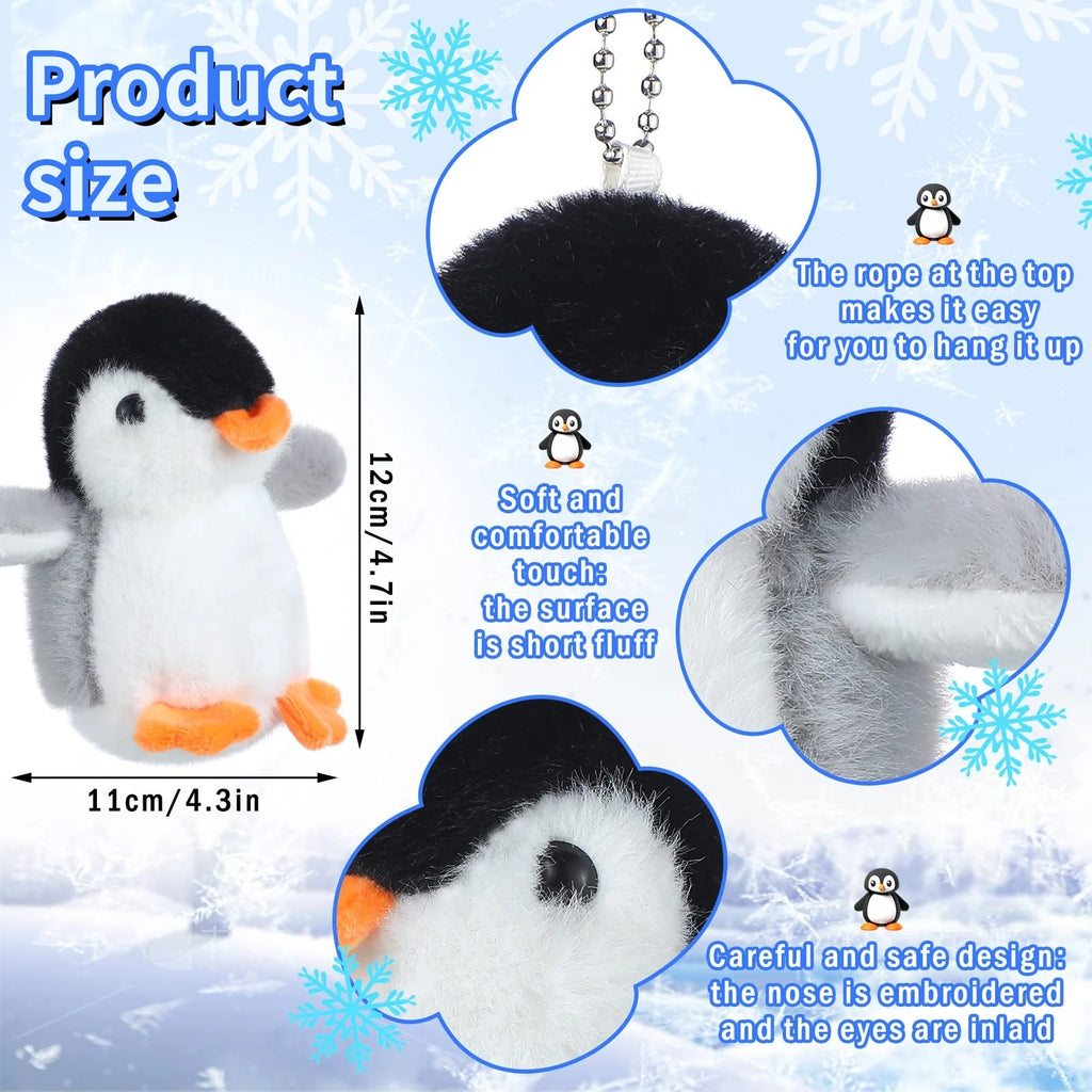 9-96Pcs Mini Stuffed Animal Penguin Plush Hanging Penguin Toys Small Penguin Keychain Valentine Stocking Stuffs Birthday Gifts