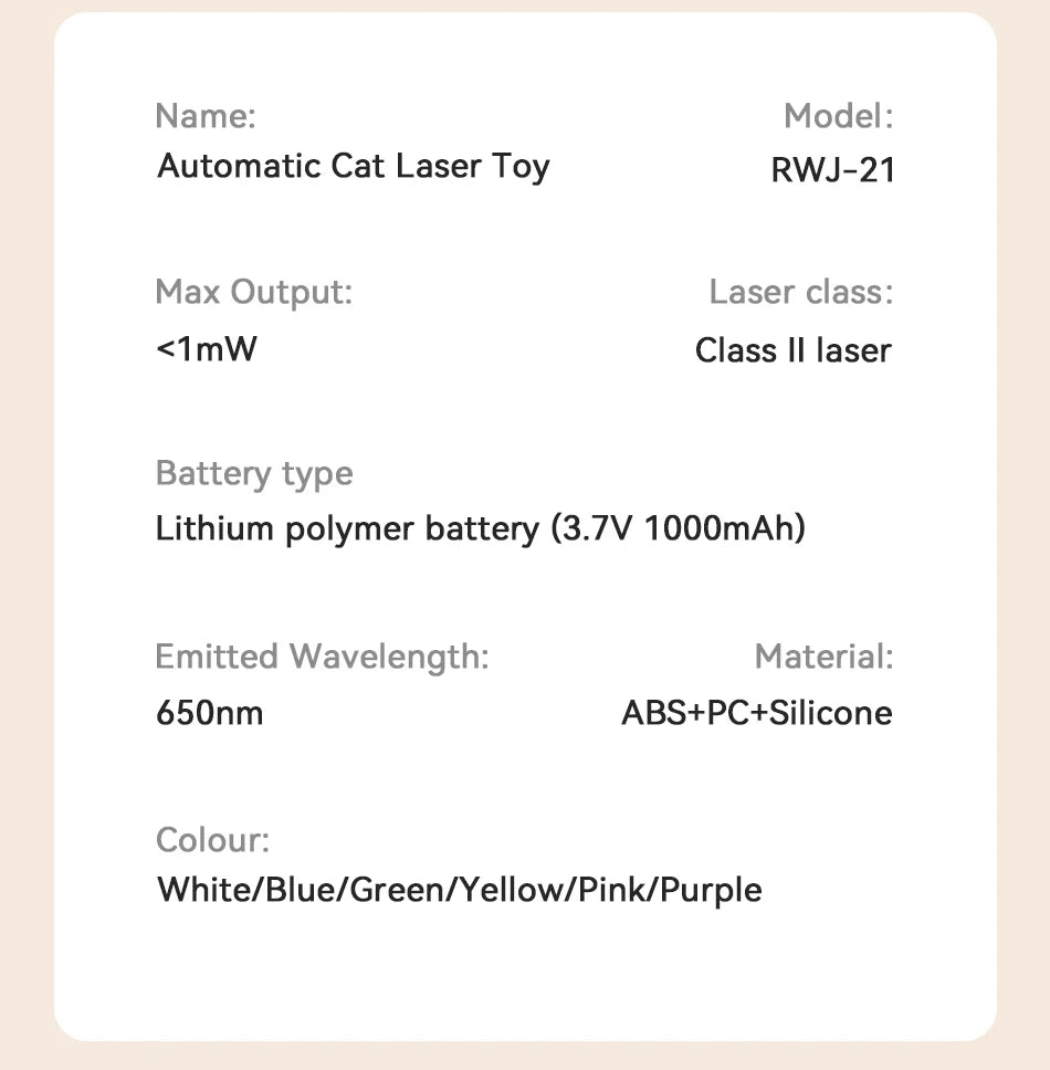 ROJECO Automatic Cat Toy Interactive Adjustable Mode Electric Cat Laser Toy For Kitty Dog Indoor Smart Teasing Laser Cat Toys