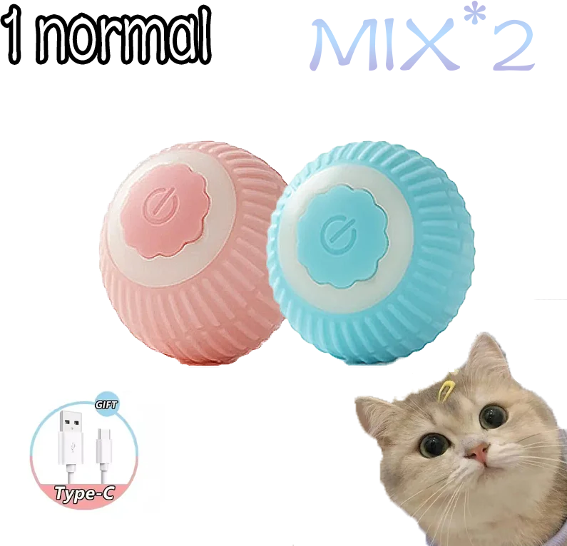 Interactive Toy for Cats Toy Automatic Rolling Ball Cat Accessories Rolling Ball Magic Ball Toys for Cat Training Imitate Mouse