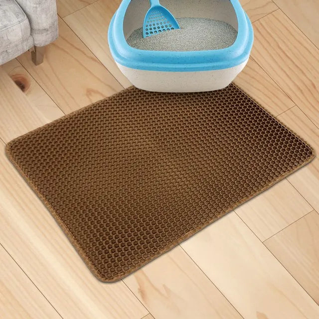 Waterproof Pet Cat Litter Mat Double Layer Pet Litter Box Mat for Cat Non-slip Toilet Pad Washable Bed Mat Cat Accessories