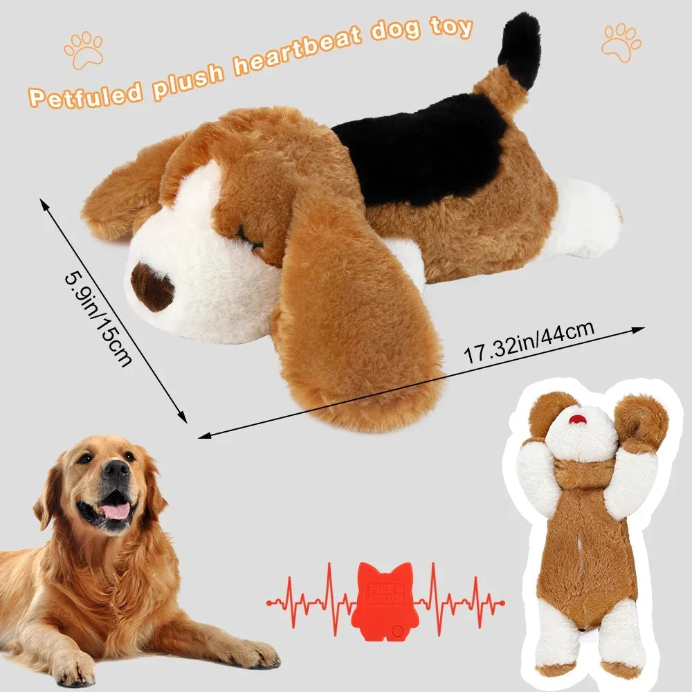 Puppy toys with heartbeat dog toys, pet separation stress soft plush relief and calming sleep partner behavior aid toys
