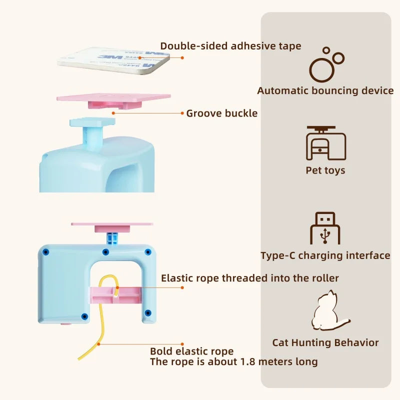 Caterpillar and Flying Bird Suitable for Self-playing Pet Chasing Toys Interactive Cat Toys for Indoor Cats Hanging Automatic
