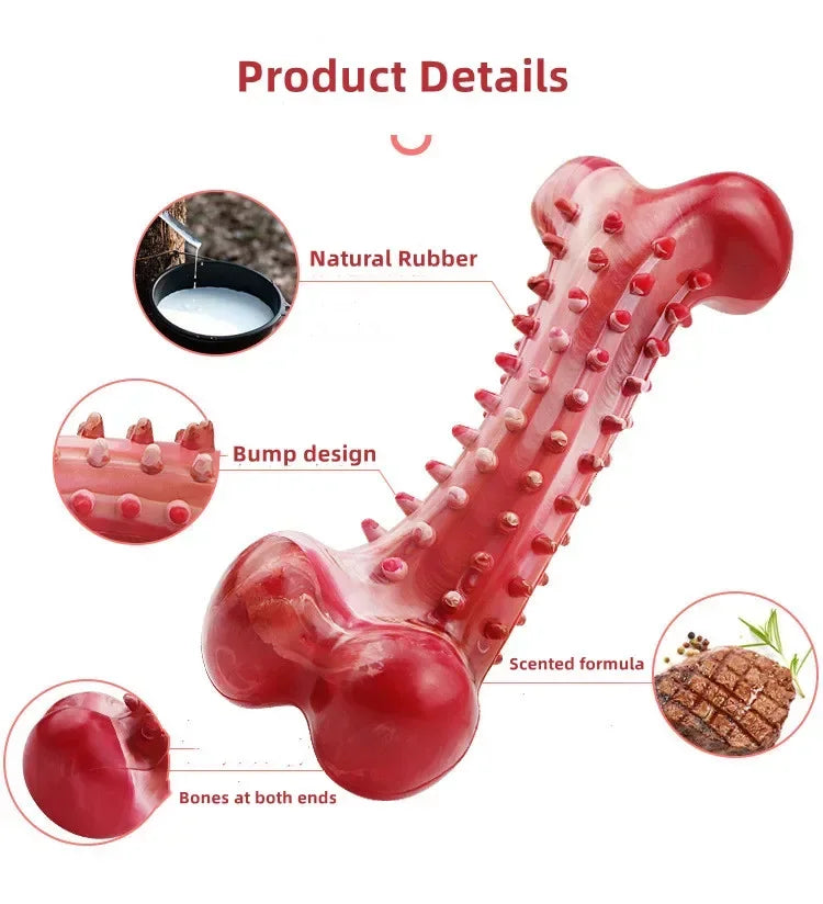 Dog Toys Teeth Sharpening Cleaning Dog Bones Natural Rubber Training Stiff Durable Chew Toys for Medium Large Dogs Pets Supplies