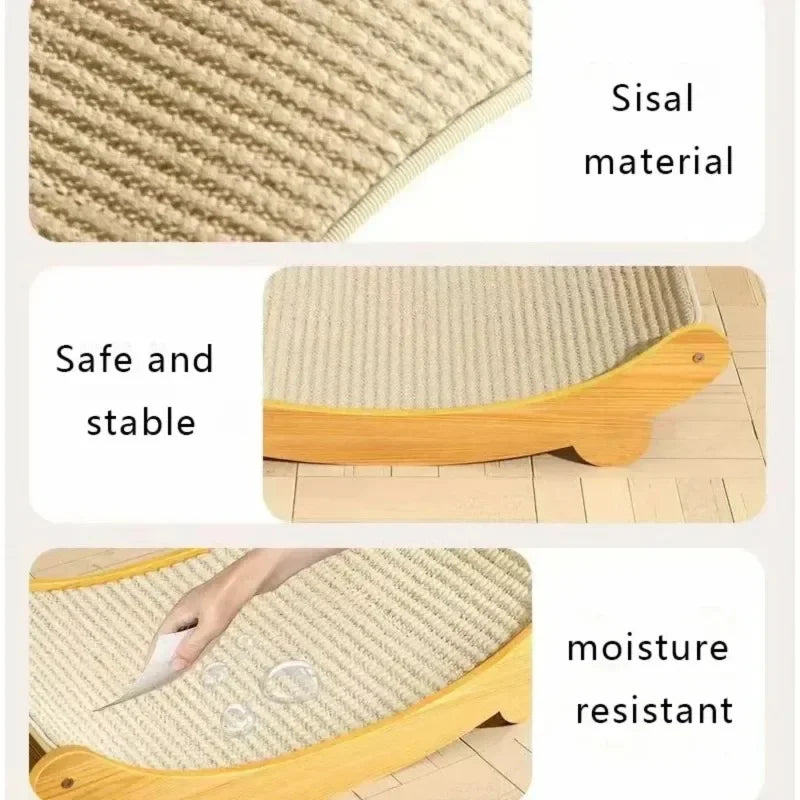 Cat Scratching Board Cat Toys Scratching Recliner Wooden Wear-resistant Scratch-resistant Post Wear-resistantcat scratcher Cats