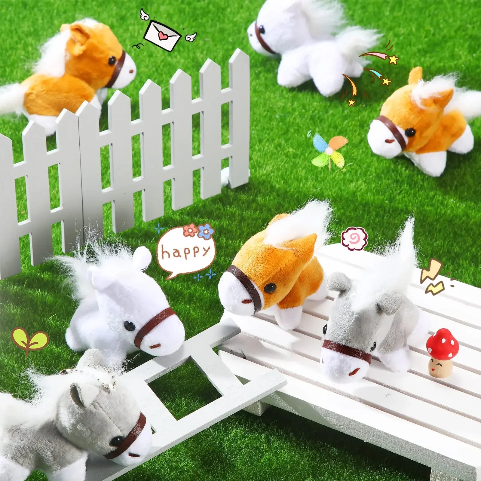 12-48Pcs Horse Stuffed Animal Bulk Toy Horses Plush Stuffed Animals Horses Toys Horse Party Favor Farm Birthday for Boy Girl Kid