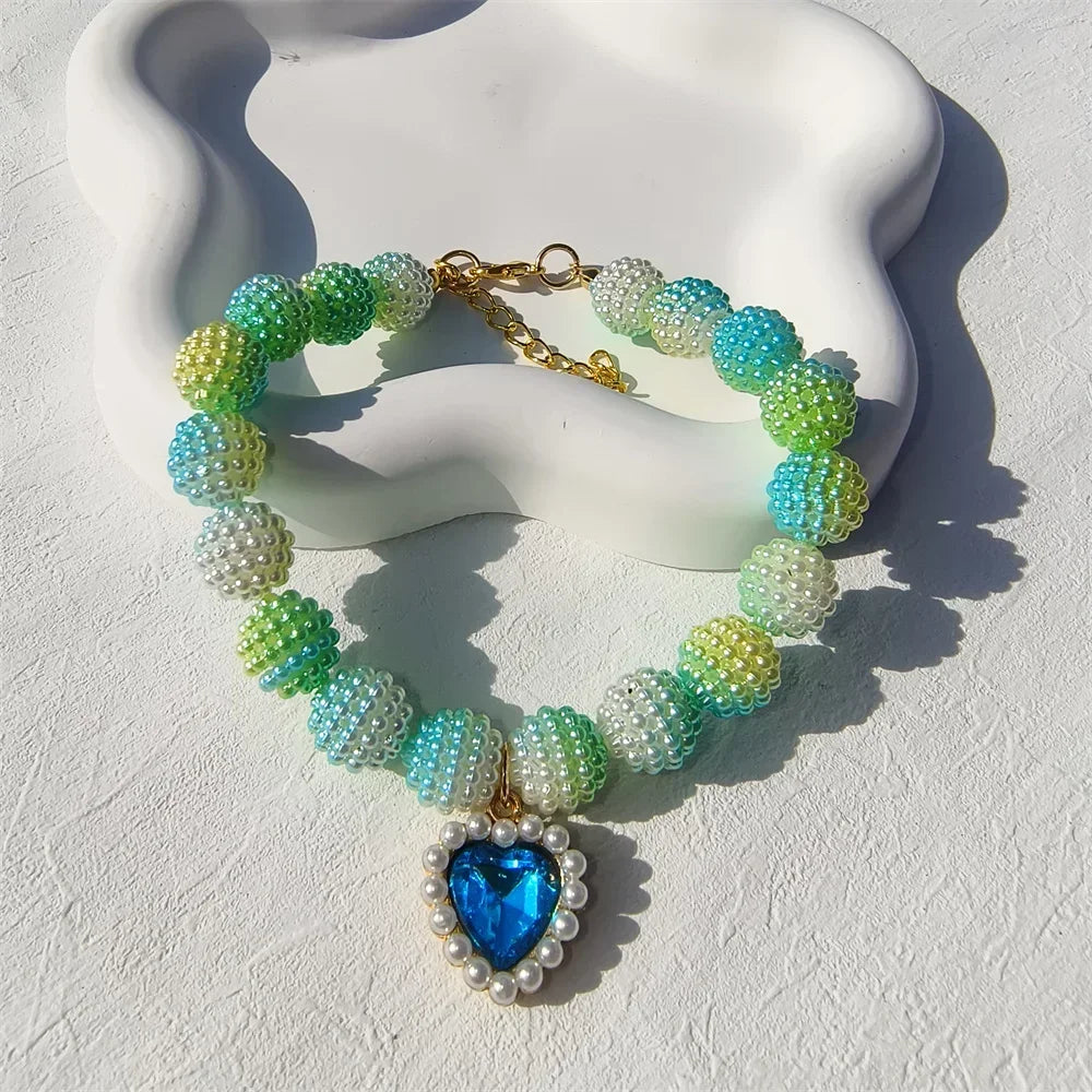 Fashion Pearl Yangmei Ball Beads DIY Pet Jewelry Making Necklace for Cat Dog Neck Decoration Pet Supplies Dog Accessories