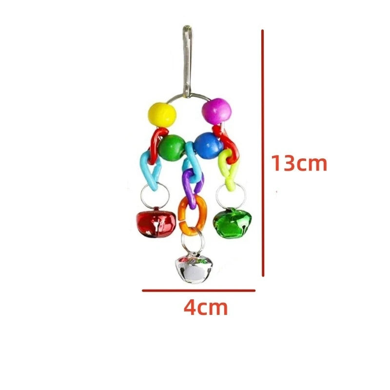 Bird and Parrot Toys Swing BirdCage Decoration Mirror Staircase Wind ChimesBird Accessories Toys for Birds juguetes para pájaros
