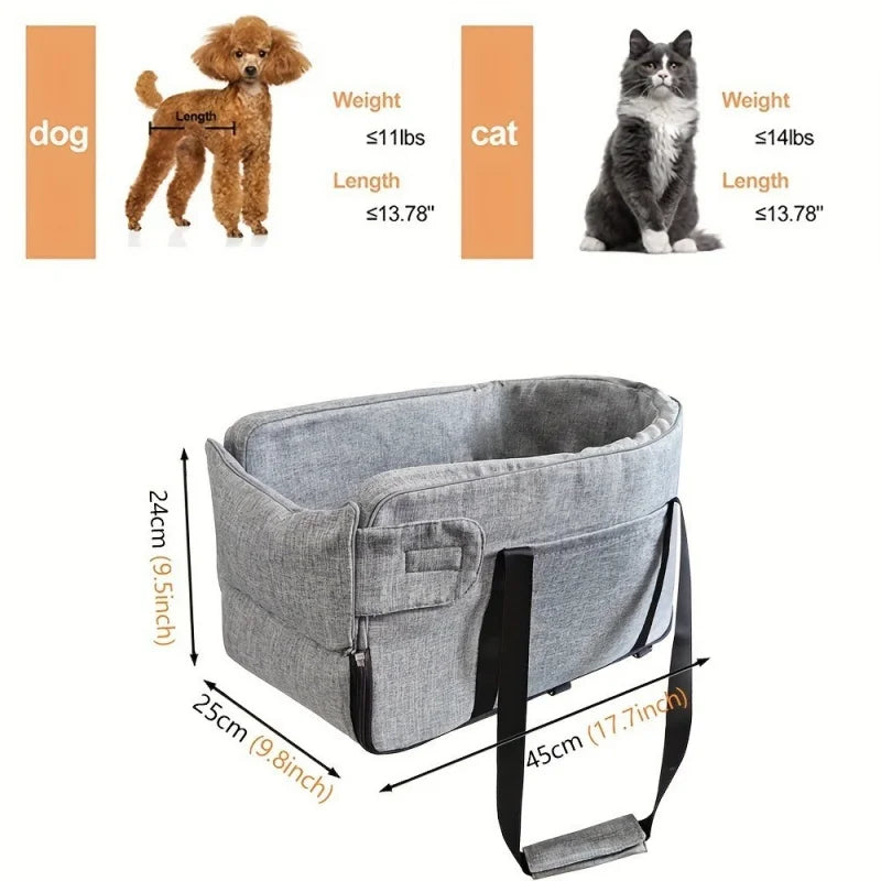 Dog Car Seat Bed Car Central Dog Car Seat Bed Portable Dog Carrier For Small Dogs Cats Safety Travel Bags Dog Accessories