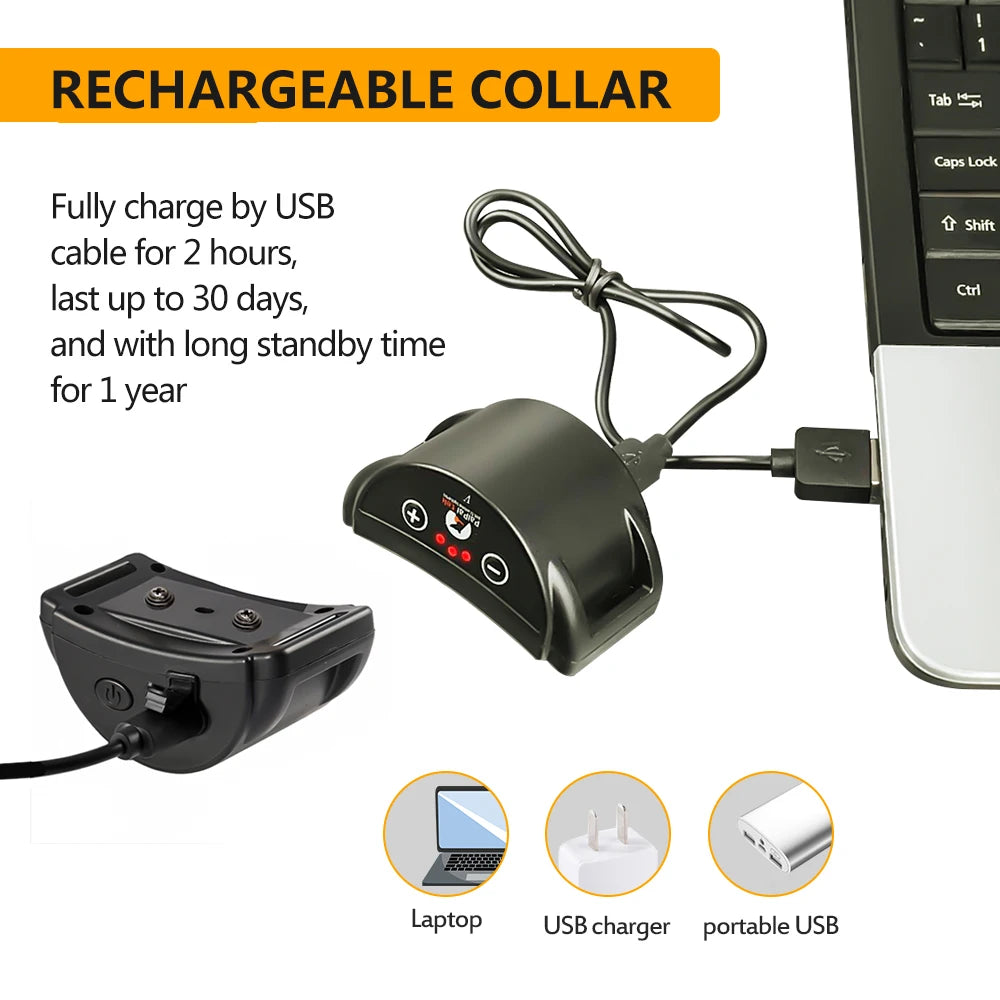 Anti-Bark Dog Training Collar Stop Barking Vibration Dog Collar Rechargeable No Shock Collar for Dog Accessories Electric Collar