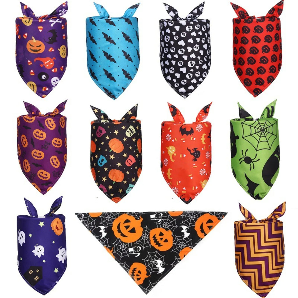Cat Dog Bandanas Halloween Pet Dog Bandanas Small Medium Dog Scarf Small Dog Cat Puppy Bibs Pet Supplies Neck Dog Accessories