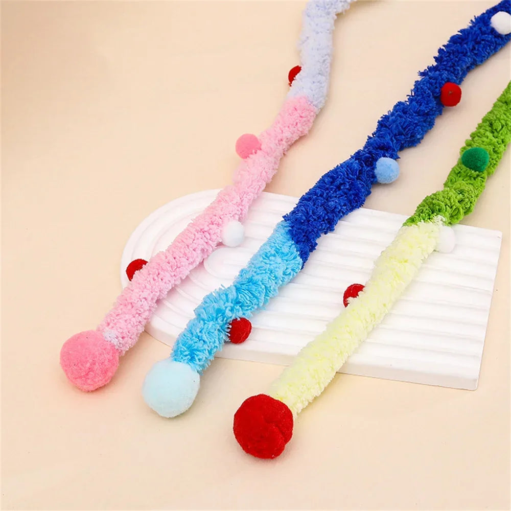 New Cat Toys Rainbow Stripes Funny Cat Stick with Bell Interactive Play Pet Supplies Interactive Cat Toy Caterpillar String