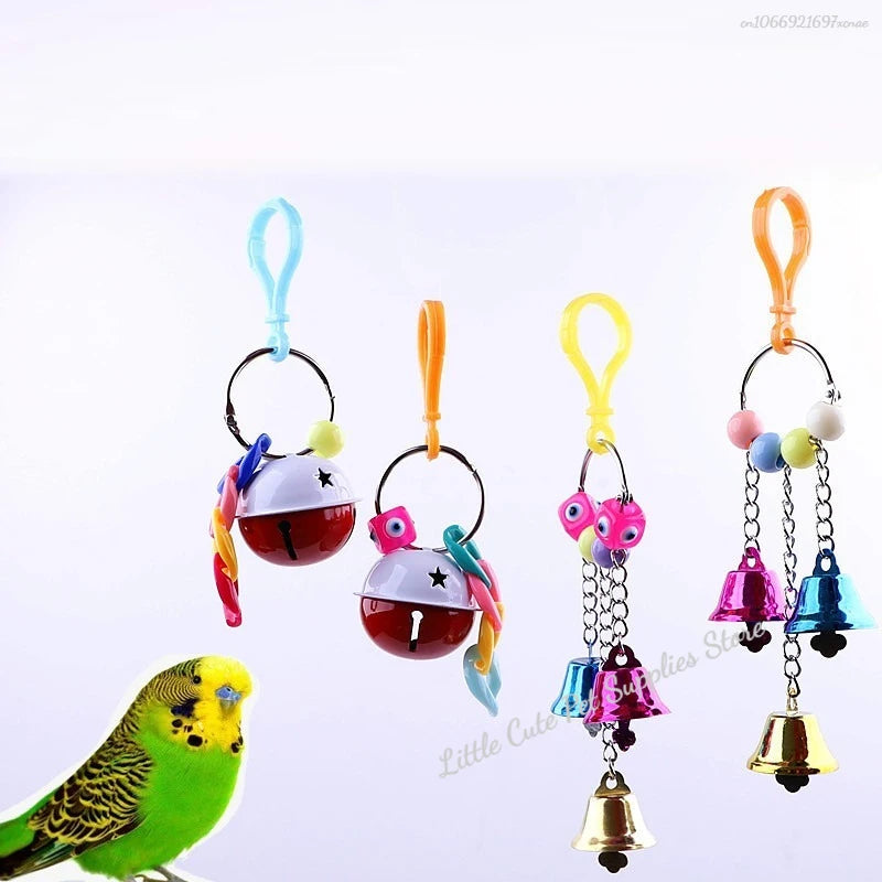 Pack Bird Toy Cage Bird Accessories Wood Parrot Toys Bird Toy Swing Suspension Bridge Ball Cage Bells Pet Supplies Set