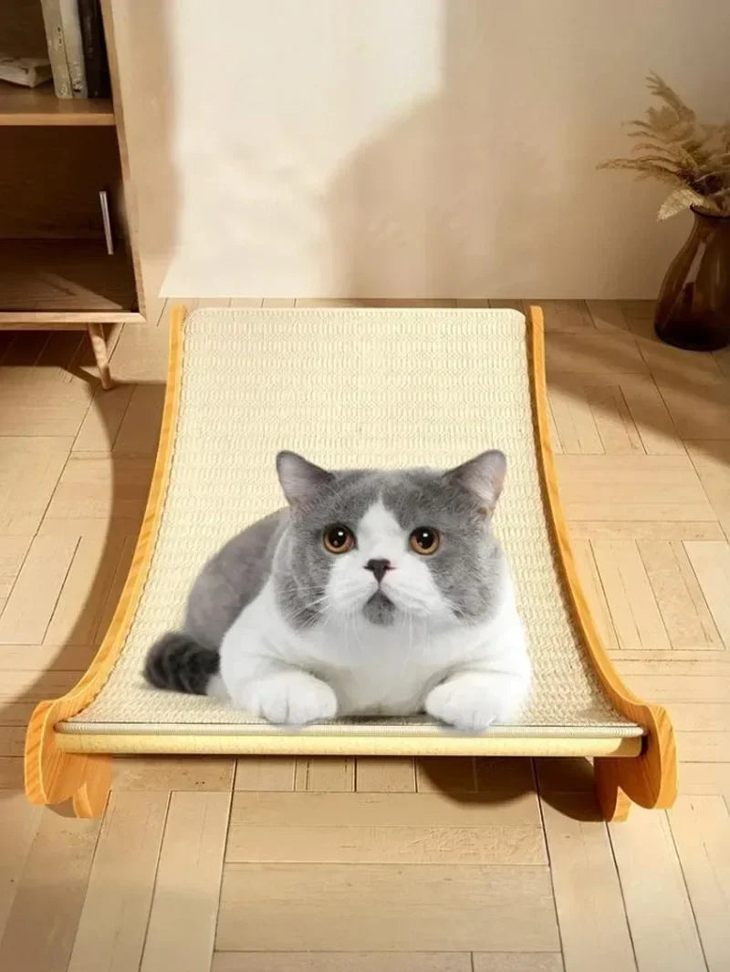 Wooden Cat Scratching Board Scratching Recliner Scratch-resistant Post Cat Toys Wear-resistant  Pet Supplies with Sisal Surface