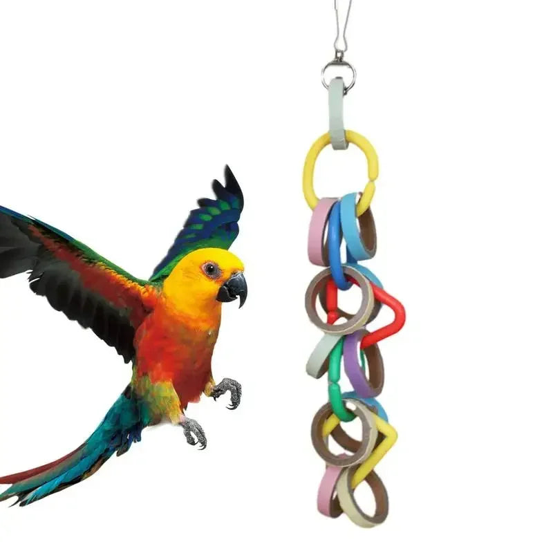 Parrot Toys For Large Birds With Metal Hook Colorful Chewing Parrot Toys Parrot Toy Bird Toy For Parrots Bird Cage Accessories