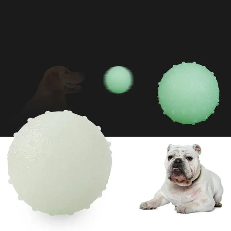 Reflective Solid Dog Toys Ball Pets Dogs Bouncing Ball Toys Pet Training Cat Toy Ball Puppy Interactive Play Toy Pet Supplies