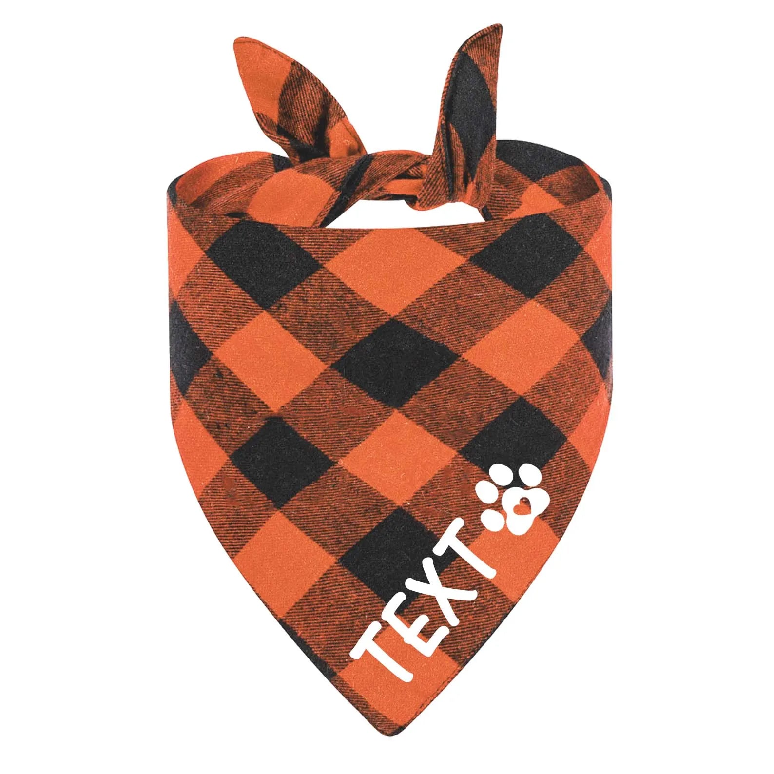 Custom Personalized Dog Bandanas Large Pet Scarf Pet Cotton Plaid Washable Collar Cat Dog Scarf Large Dog Accessories Kerchief