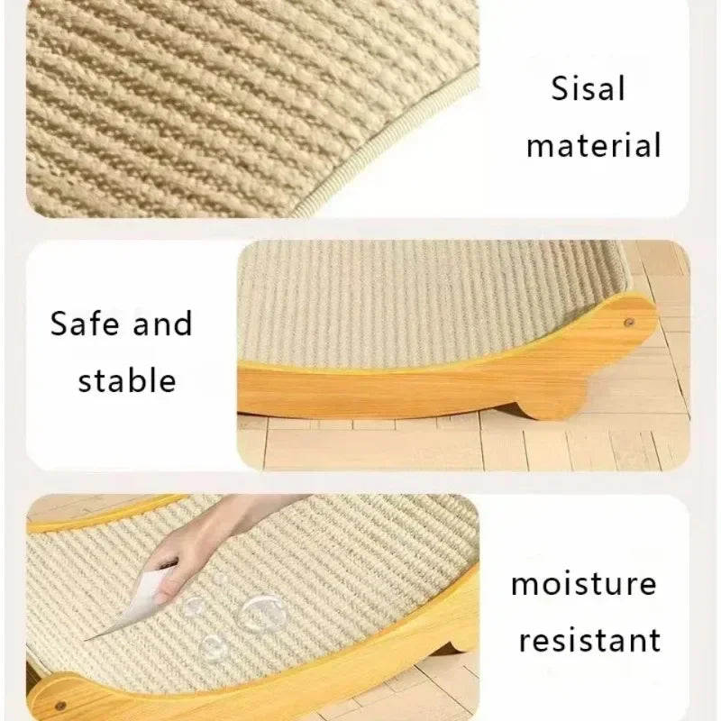 Wooden Cat Scratching Board Scratching Recliner Scratch-resistant Post Cat Toys Wear-resistant  Pet Supplies with Sisal Surface