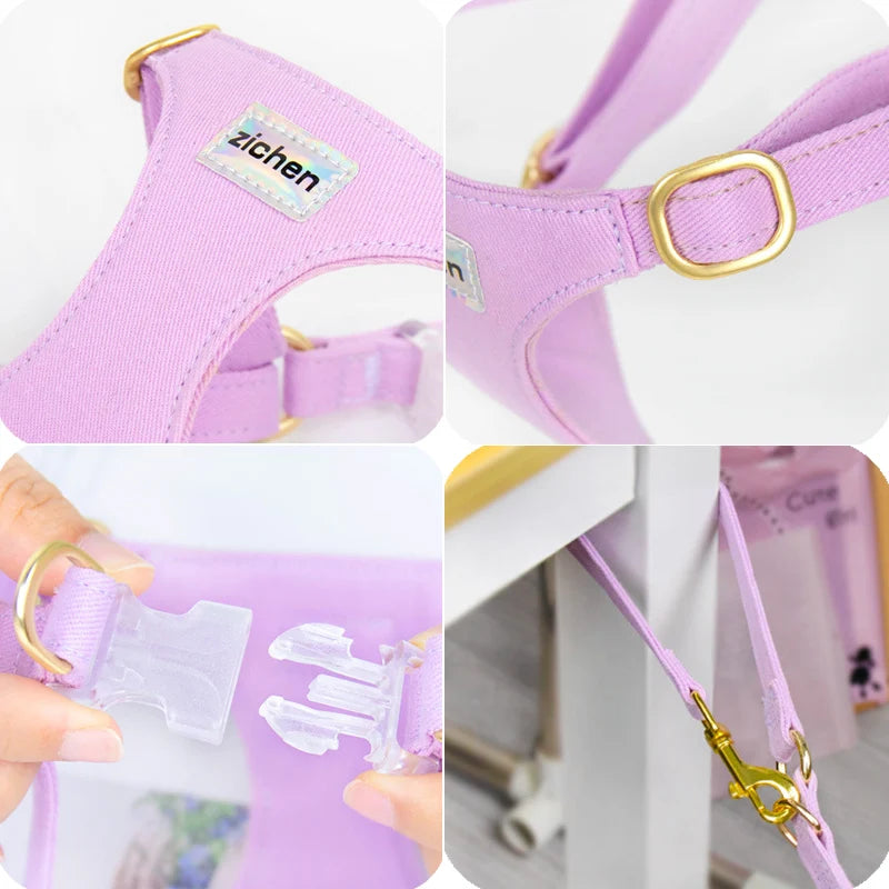 Newest Puppy Dog Harness and Leash Set for Small Dogs Adjustable Pet Harnesses Chihuahua Poodle Bichon Cat  Accessories
