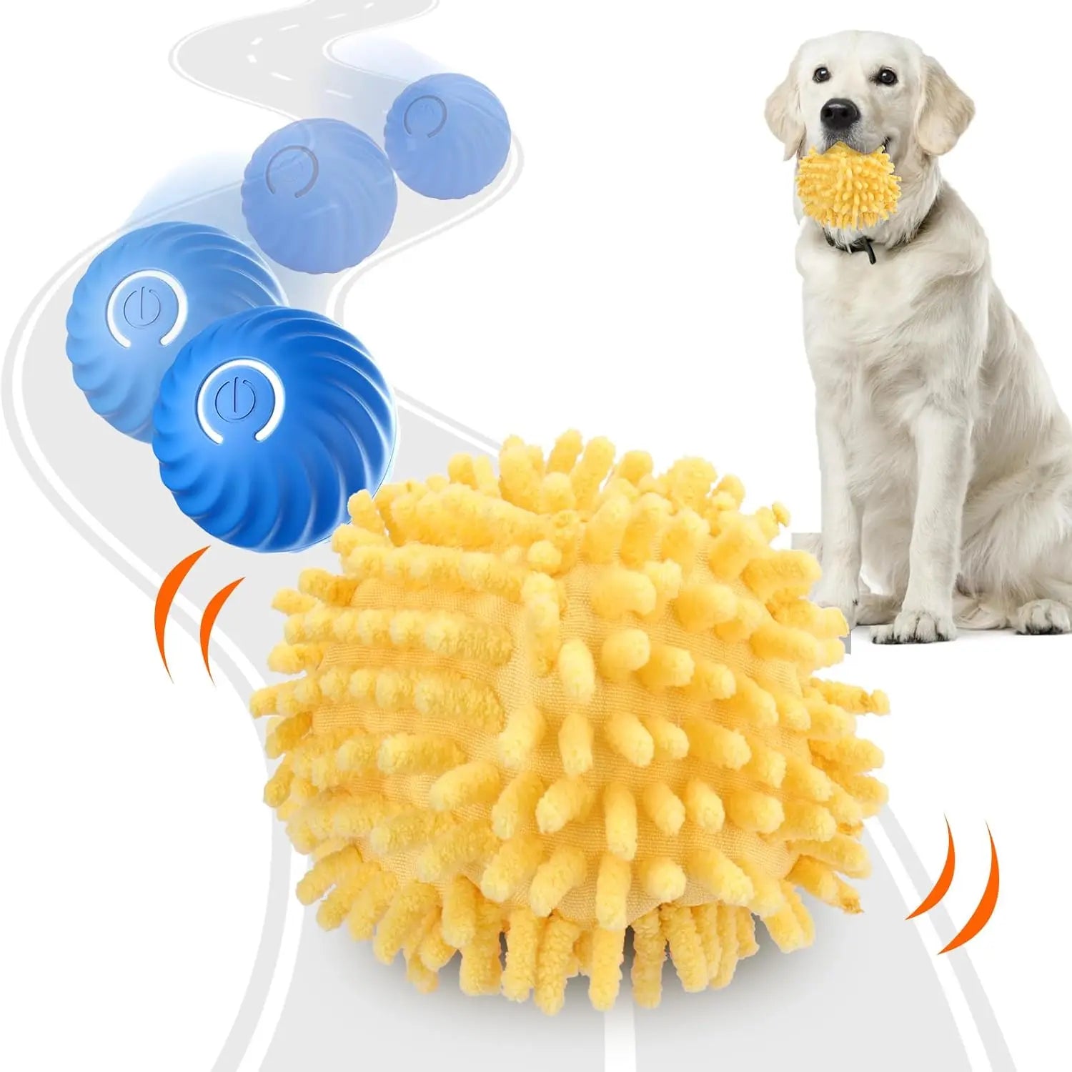 Interactive Dog Toys Moving Ball with Cover Self Rolling Dog Ball for Small/Medium/Large Dogs Automatic Dog Toys Keep Them Busy