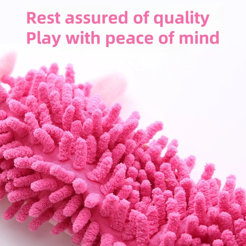 Chew Resistant Plush Pet Toys Stress Relieving Mop Plush Frogs Hippopotamus Teeth Grinding Dog Toys