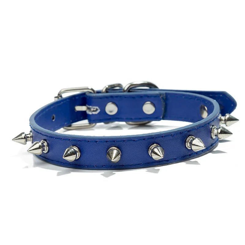 Leather Dog Cat Collar Spiked Studded Puppy Pet Necklace For Small Medium Large Dogs Cats Neck Strap Pet Collars Dog Accessories