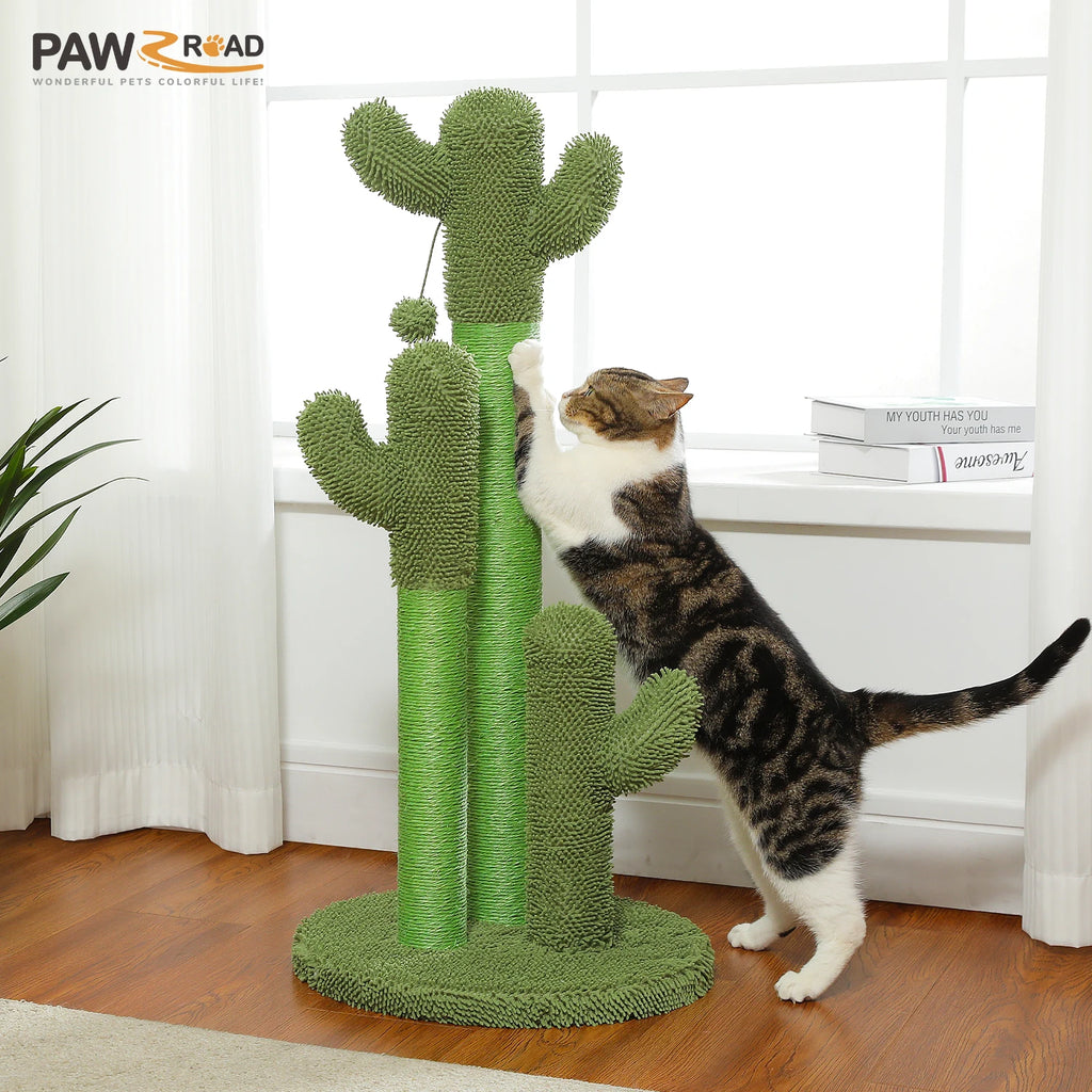 Cactus Cat Tree Small Cat Tower with Spacious Condo,Cozy Hammock,Dangling Ball,Scratching Post Cat Accessories for Indoor Cats
